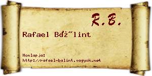 Rafael Bálint névjegykártya