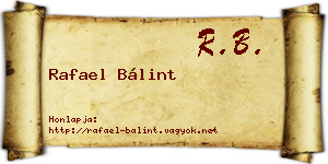 Rafael Bálint névjegykártya